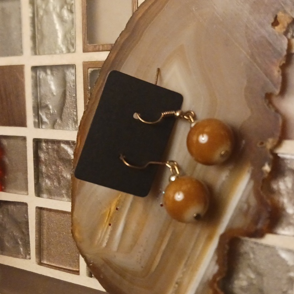 Vintage Artisan Glass Ball Earrings